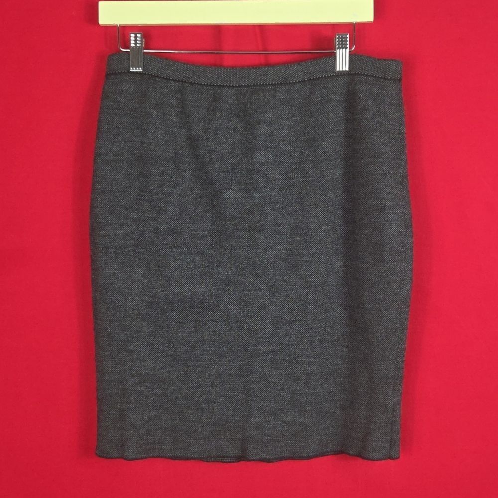 EILEEN FISHER Merino Wool Skirt Gray Womens Size Petite Large‎ Career Office